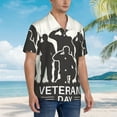 thumbnail image 3 of Fuzoiu Veterans Day Print Hawaiian Shirt for Men, Summer Beach Casual Short Sleeve Button Down Shirts, Men’s Beach Summer Shirts with Pocket,Small, 3 of 7