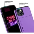 thumbnail image 4 of For iPhone 13 Case with Card Holder Heavy Duty Protective Dual Layer Shockproof Hidden Card Slot Slim Wallet Case for iPhone 13 for Women&Men(Purple), 4 of 14
