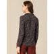 thumbnail image 5 of INSPIRE CHIC Blusa elegante de manga larga con bolsillo de imitación floral con cuello en V para mujer Negro M, 5 of 6