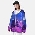 thumbnail image 3 of KLL Chandail à Capuchon de Plein Air à Manches Longues pour Hommes et Femmes, Imprimé Ciel Étoilé Coloré et Rêveur, Protection Solaire UPF 50+, Pêche, Randonnée, Performance – Moyen, 3 of 7