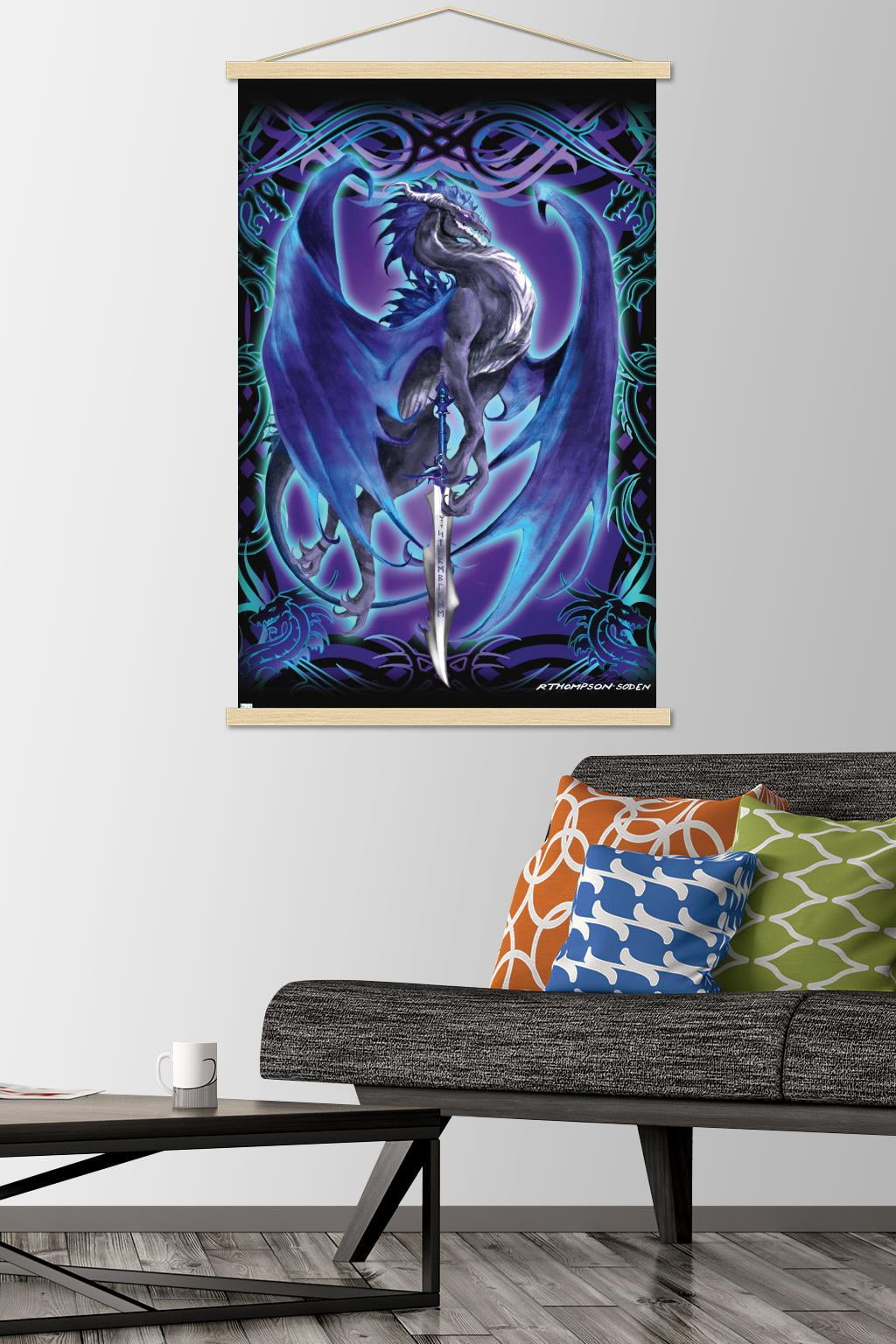 Ruth Thompson - Dragonblade Stormblade Wall Poster with Wooden Magnetic Frame, 22.375" x 34"