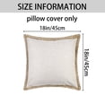 thumbnail image 5 of Unique Bargains Linen Pillow Covers Solid Color Throw Pillow Covers for Home Sofa 1 Pair White 18" x 18", 5 of 6