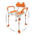 thumbnail image 3 of Shower Chair, Height Adjustable Shower Chair with Backrest, Armrests, Bath Chair for Seniors, Pregnant Women, Disabled People , 3 of 20