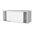 thumbnail image 3 of White Floating Cabinet - Sliding Door to Save Space - Primary Living Space - Store Books and Decor, 3 of 3