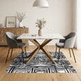 thumbnail image 3 of ODIKA 5'x7' Washable Area Rug Grey Abstract Swirling Grid Design Modern Minimalist Marble-Inspired Symmetry for Small Living Room, Bedroom, Easy Care, Non-Shedding, Pet Friendly, 3 of 7