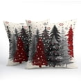 thumbnail image 2 of Christmas Trees Pillow Covers 18x18 Inch Red Gray and White Winter Tree Snowflake Decorative Throw Pillows Set of 2 Rustic Xmas Holiday Pillowcases for Couch Sofa Bed Home Decor, 2 of 3