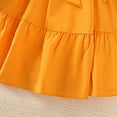 thumbnail image 5 of Sngxgn Girls Dresses Solid Color Tie Back Long Sleeve Ruffle Hem Casual Elegant Little Girl Dresses(Orange,5Y), 5 of 8