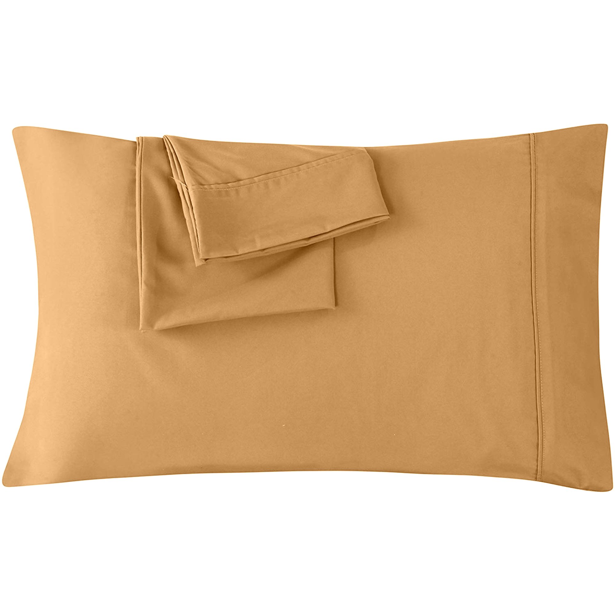 Splendid Collections Pillowcases Set of 2 with Envelope Closure - Solid Camel King Size Pillow Cases (20 x 40 Inch) - Super Soft Microfiber Pillow Covers - For Home Hotels and Hospital Use