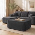 thumbnail image 2 of Yomsum Oversized Plush Ottoman Bench, Large Rectangular Footrest, Cozy Floor Ottoman for Living Room, Extra Seating and Coffee Table Use, No Assembly, Gray, 2 of 6