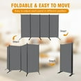 thumbnail image 5 of 4 Panel Folding Privacy Screens, 6 FT Tall Wall Divider with Metal Frame, Freestanding Room Divider for Office Bedroom Study (4 Panel, Grey), 5 of 13