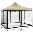 thumbnail image 2 of 10x12 Mosquito Netting for Gazebo Canopy, Universal Replacement Mosquito Netting 4-Door Zipper Black 4-Panel Sidewall Curtain (Net Only), 2 of 8