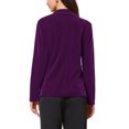 thumbnail image 2 of INSPIRE CHIC Velvet Blazer for Women Long Sleeve Notch Lapel Button Vintage Work Office Blazers with Pockets XL Purple, 2 of 5