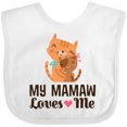 thumbnail image 3 of Inktastic Mamaw Loves Me Girl Granddaughter Cat Girls Baby Bib, 3 of 4