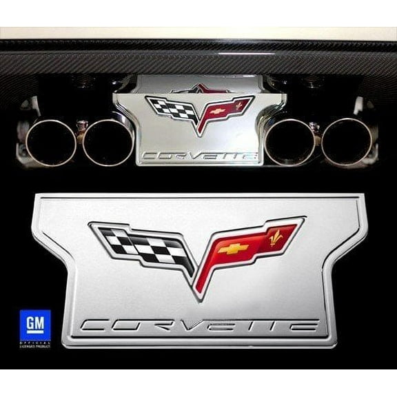 C6 Corvette Exhaust Plate - Billet Chrome with C6 Logo : Non-NPP