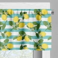thumbnail image 3 of Ambesonne Lemons Valance Pack of 2, Lemon Blossoms Leaves Art, 54"X12", Seafoam Mustard, 3 of 5