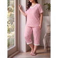 thumbnail image 3 of Cueply Women Plus Size Pajamas Set Short Sleeve Pjs Sleepwear Loungewear Nightwear with Pockets, 3 of 8