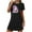 Black2, variant on FDGIU Halloween Pajamas Women's Oversized Short Nightgown Fashion Chest Print Short Sleeve Nightdress Soft Sleepshirts