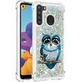 thumbnail image 3 of Compatible with Samsung Galaxy A21 Case Liquid Glitter Cute Stylish Slim TPU Silicone Quicksand Sparkle Shockproof Protective case for Women Girls Case for Samsung Galaxy A21 Pearl Owl YB, 3 of 12