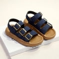 thumbnail image 6 of Boys Navy Blue Adjustable Sandals, Lightweight Buckle Strap Sport Sandals for Kids, Kids to Big Kid Easy-Clean Comfortable Walking Play Shoes,Size 25, 6 of 6