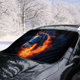 thumbnail image 2 of FOR U DESIGNS Horse Flame Print All-Weather Car Windshield Cover for Ice and Snow, Windshield Protector for Car Suv Auto Winter Ice Sunshade Protector, 55.9 x 37.7 Inches, 2 of 6