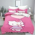 thumbnail image 1 of Hello Kitty Comforter Sets Children Bedding Set Home Twin 3-Piece Set 1 Quilt Cover Luxury 100% Polyester Modern Printed, 1 of 4