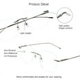 thumbnail image 2 of VisionGlobal Pure Titanium Frame for men/women Blue Light Blocking,Hand-set Diamond Fashion Glasses (Grey Clear, +3.50 Magnification), 2 of 5