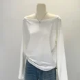 thumbnail image 1 of Autumn Winter One Shoulder Cotton Long Sleeve Slant Shoulder Женская одежда с широкими трюфелями в стиле, 1 of 5