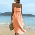 thumbnail image 4 of LIaqionyy Womens Cotton Linen Dresses Sleeveless Casual Loose Summer V Neck A Line Beach Boho Maxi Dress, 4 of 7