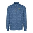 thumbnail image 2 of Men's Cutter & Buck Navy Michigan Wolverines Vault Big & Tall Traverse Camo Print Stretch Quarter-Zip Pullover Top, 2 of 3