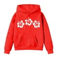 thumbnail image 3 of Gubotare Sweatshirts for Teen Girls Trendy Floral Print Long Sleeve Pullover Sweatshirts Oversized Soft Fall Pullover Tops (Red, 5-6 Years), 3 of 3
