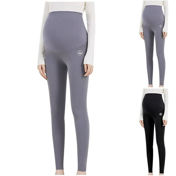 HaiMao Leggings de Yoga de Maternité pour l'Entraînement Liquidation Doux Extensibles Leggings de Grossesse au-Dessus du Ventre Gris TG