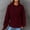Wine, variant on Lolmot Fall Sweatshirts for Women Casual Long Sleeve Lightweight Waffle Oversized Hoodie Solid Color Drawstring Basic Pullover Tops with Pocket