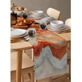 thumbnail image 3 of Hokiten Table Runners 120 Inches Long Dress Scarves, Burnt Orange Coastal Farmhouse Coffee/Dining/Kitchen Table Runner for Living Room, Summer Beach Nautical Abstract Art 13x120 Inch, 3 of 7