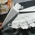 thumbnail image 4 of KAKOWELY Wedding treat box 50pcs White Ice Cream Cone Shape Wedding Candy Box Triangle Design Chocolate Storage Case Delicate Treat Box Party Favor Paper Packing Gift Box with Chiffon Ribbon, 4 of 4