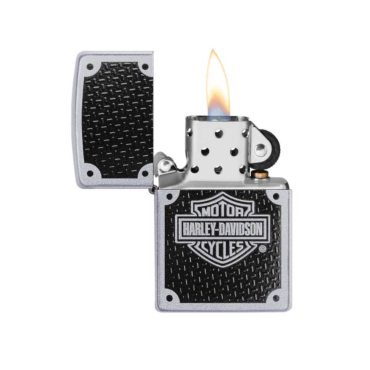Zippo 24025 Harley Carbon Fiber, Street Chrome