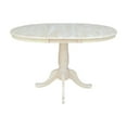 thumbnail image 4 of 36" Solid Wood Round Top Pedestal Dining Height Table With 12" Leaf Unfinished, 4 of 10