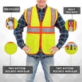 thumbnail image 4 of Reflective Vest Class 2 Safety Vests ANSI with 4 Pockets Zipper High Visibility Construction Uniform, 4 of 5