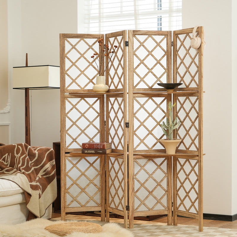 4-Panel Nature w/ Storage Shelves