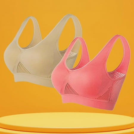 YEJIMAN Sports Bras Comfort Bras for Women Seamless Wireless Sleep Yoga Bras with Removable Pads  Red High Waisted Underwear For Women  Nylon Spandex Period Underwear For Women