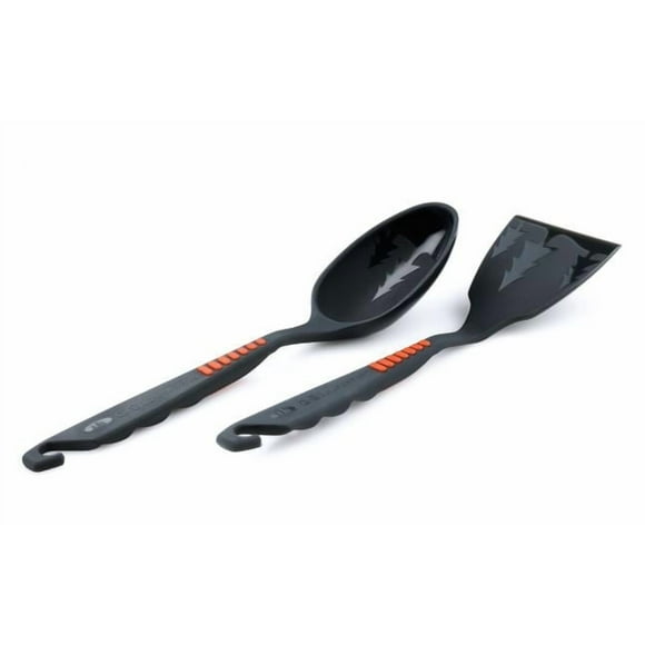 G S I Outdoors Kitchen Utensil 74130 Pack Spoon/Spatula Set; Matte; Black; Nylon With Silicone Grip