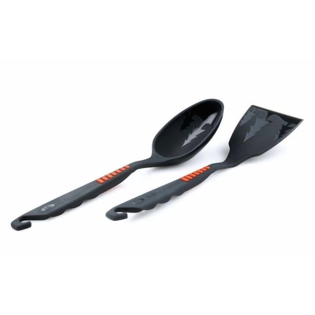 G S I Outdoors Kitchen Utensil 74130 Pack Spoon/Spatula Set; Matte; Black; Nylon With Silicone Grip