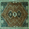 thumbnail image 1 of Ahgly Company Indoor Square Persian Turquoise Blue Traditional Area Rugs, 4' Square, 1 of 4