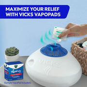 Vicks Warm Steam Vaporizer Humidifier with Night Light, 1.5 gal, 600 Sq. ft, White, V150SGNLUPCV2
