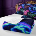 thumbnail image 4 of Manfei Neon Dinosaur Wildlife Twin Quilt Set,Gothic Cloud Stars Twin Coverlet Set,Blue Pink,2pcs,1 Bedspread and 1 Pillowcase, 4 of 7
