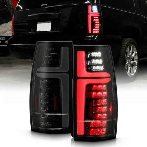 For 2007-2013 Chevy Suburban Tahoe Yukon Black Smoked Full LED TaiL Lights Lamps