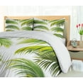 thumbnail image 5 of Ambesonne Palm Leaf Duvet Cover Set, Summer Botany Tropic, 2-Calking, Lime Green White and Green, 5 of 7