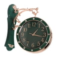 thumbnail image 2 of Reloj de pared de doble cara, silencioso, estilo rústico, fácil de leer, para colgar. Verde, 2 of 9