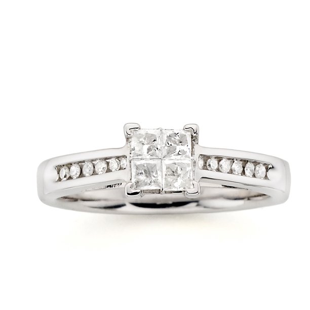 Always & Forever Platinaire 3/8 Carat T.W. Diamond Quad Engagement