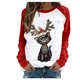 thumbnail image 2 of Pntutb Tallas grandes Mujer Manga larga Navidad Impreso O-cuello tops Camiseta Blusa Pntutb Pntutb-619, 2 of 4