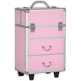 thumbnail image 1 of HOMCOM Chariot de Maquillage Roulant avec Roues Pivotantes, Clés, Rose, 1 of 10